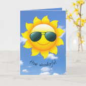 サングラスと友情の日差し カード (黄色い花)