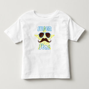 サングラスと口ひげのスーパースター トドラーTシャツ