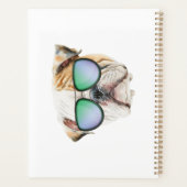 サングラスと可愛い英語のブルドッグおもしろい、子犬 プランナー手帳 (裏面)