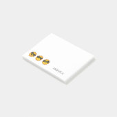 サングラスと太陽ハッピー絵文字顔パーソナライズ ポストイット (アングル)