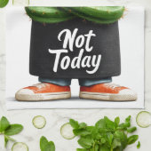 サングラスと姿勢の「Not Today」サボテン キッチンタオル (折り畳み)