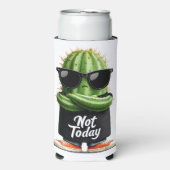 サングラスと姿勢の「Not Today」サボテン スリム缶クーラー (Seltzer正面)