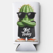 サングラスと姿勢の「Not Today」サボテン スリム缶クーラー (正面)