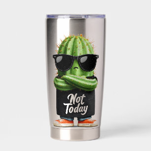 サングラスと姿勢の「Not Today」サボテン 保温保冷タンブラー