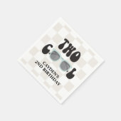 サングラスと市松模様の2歳の誕生日 スタンダードカクテルナプキン (角)