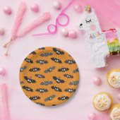 サングラスと帽子が付いたかわいいハロウィンこうもり ペーパープレート (パーティー)