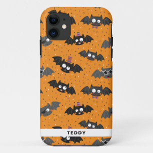 サングラスと帽子が付いたかわいいハロウィンこうもり iPhone 11 ケース