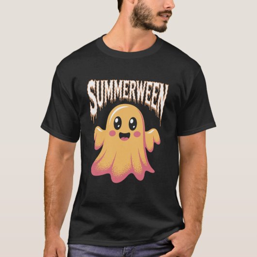 サングラスと砂の城のサマーウィーン ビーチの幽霊 Tシャツ (正面)