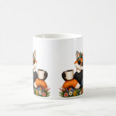 サングラスと野の花のキツネマグ コーヒーマグカップ (中央)