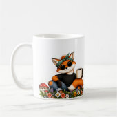 サングラスと野の花のキツネマグ コーヒーマグカップ (左)