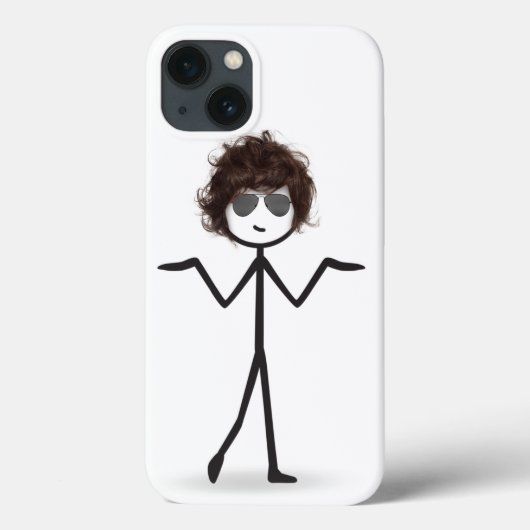 サングラスと髪の毛のスティックガール Case-Mate iPhoneケース (裏面)