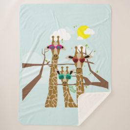 サングラスに三つのキリン シェルパブランケット