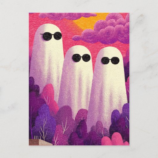 サングラスに三幽霊 ポストカード (正面)
