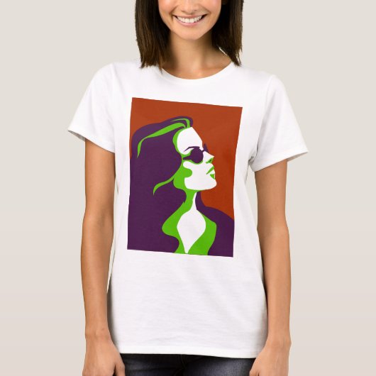 サングラスに入った女性 Tシャツ (正面)