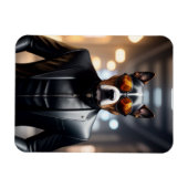 サングラスに入った犬 マグネット (横)