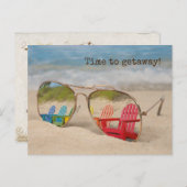 サングラスに反射するディロンドバックチェア ポストカード (正面/裏面)