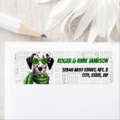 サングラスに名前のクリスマスダルマチア ラベル (インサイチュ)