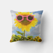 サングラスに咲くヒマワリ クッション (裏面)