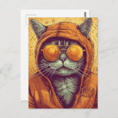 サングラスに猫 ポストカード (正面/裏面)