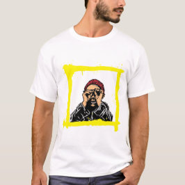 サングラスのおしゃれな都会の男性Tシャツ - ポップアート Tシャツ