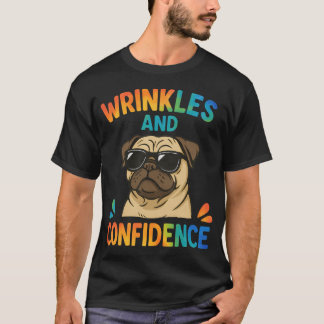 サングラスのおしゃれパグ犬 Tシャツ