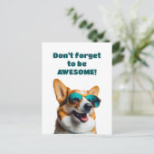 サングラスのおもしろい犬は忘れありな素晴らしい ポストカード (スタンド正面)