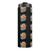 サングラスのかわいいカラフルおもしろい犬ポートレート タンブラー (正面)