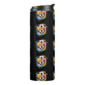 サングラスのかわいいカラフルおもしろい犬ポートレート タンブラー (回転左)