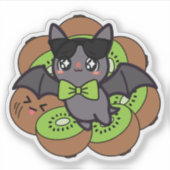 サングラスのかわいいキーウィコウモリ シール (正面)