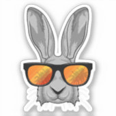 サングラスのウサギ シール (正面)