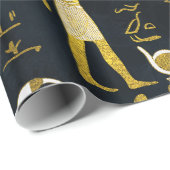 サングラスのエジプトの神の金ゴールドそして白 ラッピングペーパー (ロールコーナー)