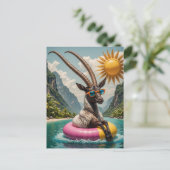 サングラスのオリックスはフロートトリップを楽しむ ポストカード (スタンド正面)