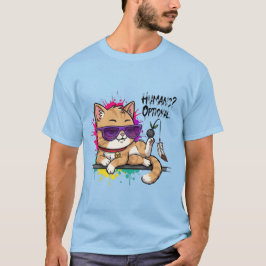 サングラスのクールなネコ - 人間はオプショナル Tシャツ