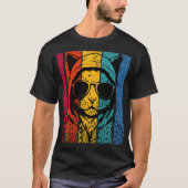 サングラスのクールなレトロ猫 Tシャツ (正面)