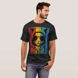 サングラスのクールなレトロ猫 Tシャツ