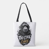 サングラスのクールモンキーTシャツ|無関心すぎて トートバッグ (裏面)