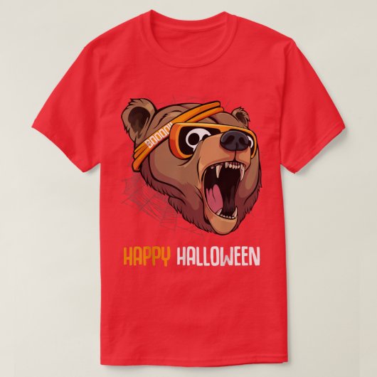 サングラスのグリズリーベア怠惰なハロウィーンの衣装 Tシャツ (デザイン正面)