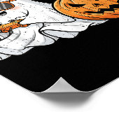 サングラスのゲーム遊面白いハロウィーンのかわいいブー ポスター (角)