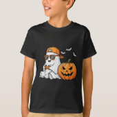 サングラスのゲーム遊面白いハロウィーンのかわいいブー Tシャツ (正面)