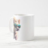 サングラスのコーヒーマグを持つハリネズミ コーヒーマグカップ (正面左)