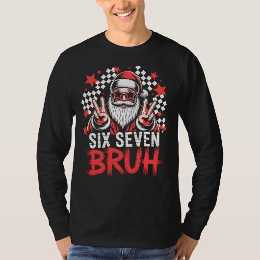 サングラスのサンタ - Six Seven BRUH Tシャツ (正面)