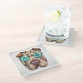 サングラスのシャルペイ ガラスコースター (アングル)