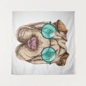 サングラスのシャルペイ タペストリー (正面(横))