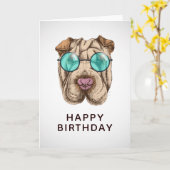 サングラスのシャルペイ |テキストの追加 カード (黄色い花)