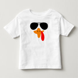サングラスのターキーフェイス、感謝祭 トドラーTシャツ