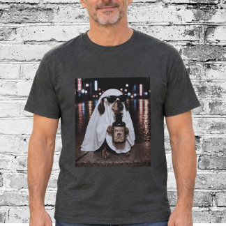 サングラスのドキシー幽霊 おもしろい犬のパパTシャツ Tシャツ