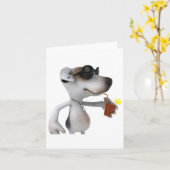 サングラスのノートカードを着たジャック・ラッセル カード (黄色い花)