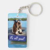 サングラスのバセット·ハウンド キーホルダー (裏面)