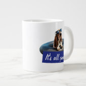 サングラスのバセット·ハウンド ジャンボコーヒーマグカップ (正面右)