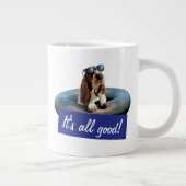 サングラスのバセット·ハウンド ジャンボコーヒーマグカップ (右)